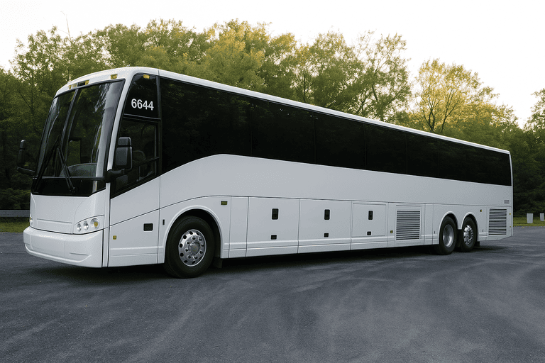 exterior of Charter Bus Rental Temple coach bus