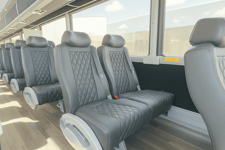 interior of Charter Bus Rental Temple charter bus